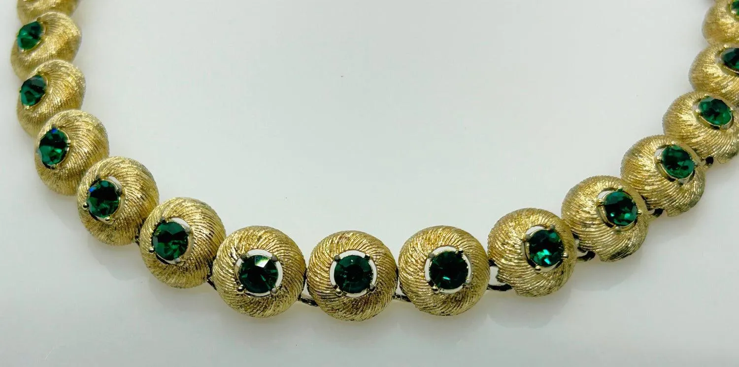 Vintage Necklace with Green Stones by STAR