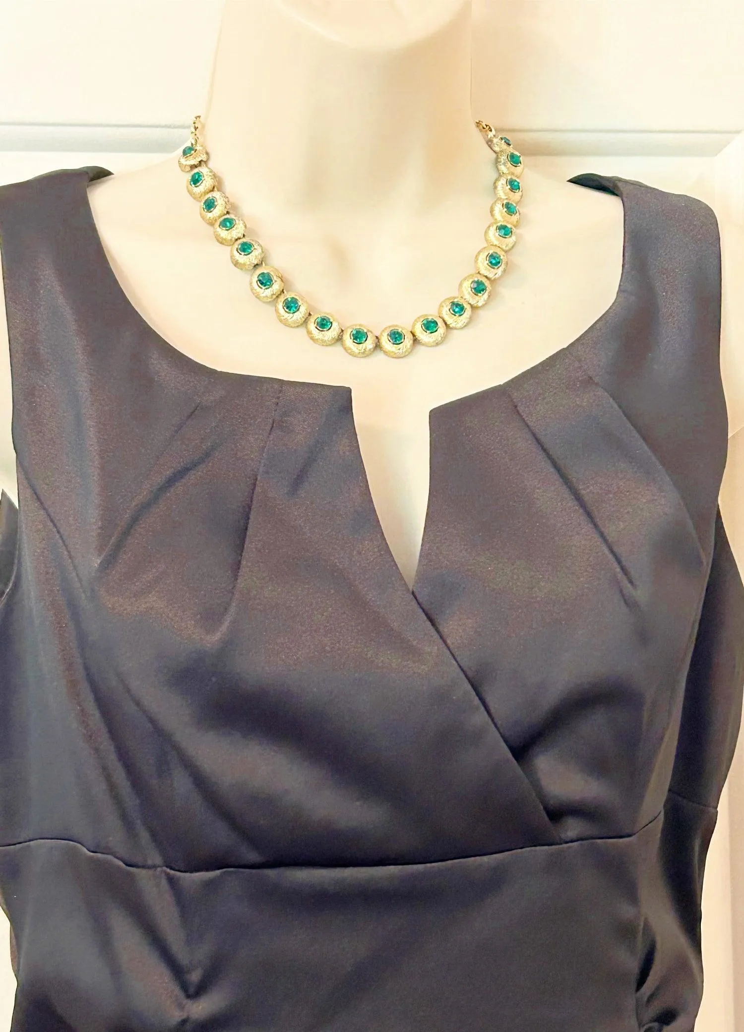 Vintage Necklace with Green Stones by STAR