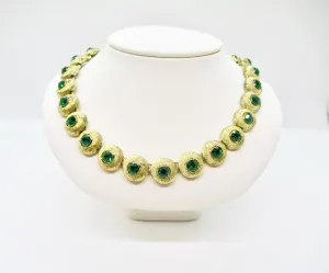 Vintage Necklace with Green Stones by STAR