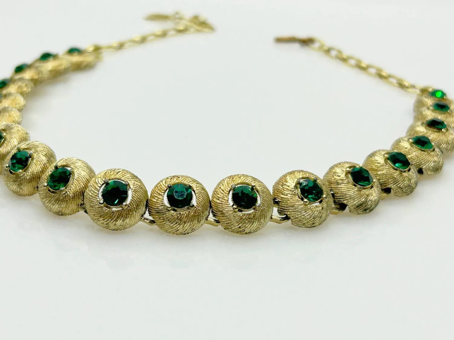 Vintage Necklace with Green Stones by STAR