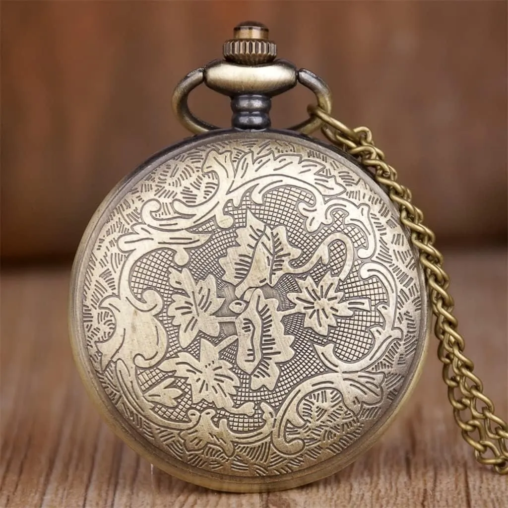 Vintage Pocket Watch Women's Pendant Necklace Watch Gift for Girls