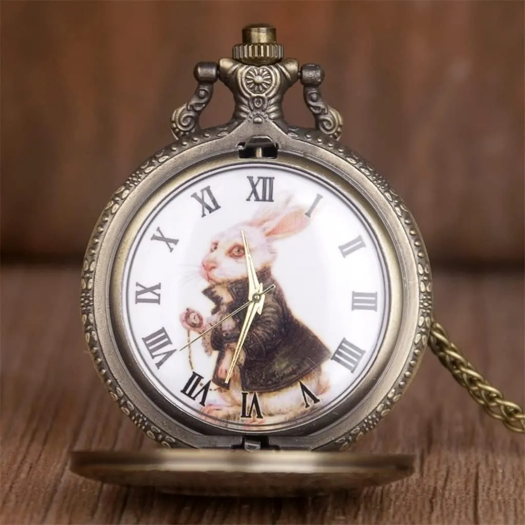 Vintage Pocket Watch Women's Pendant Necklace Watch Gift for Girls