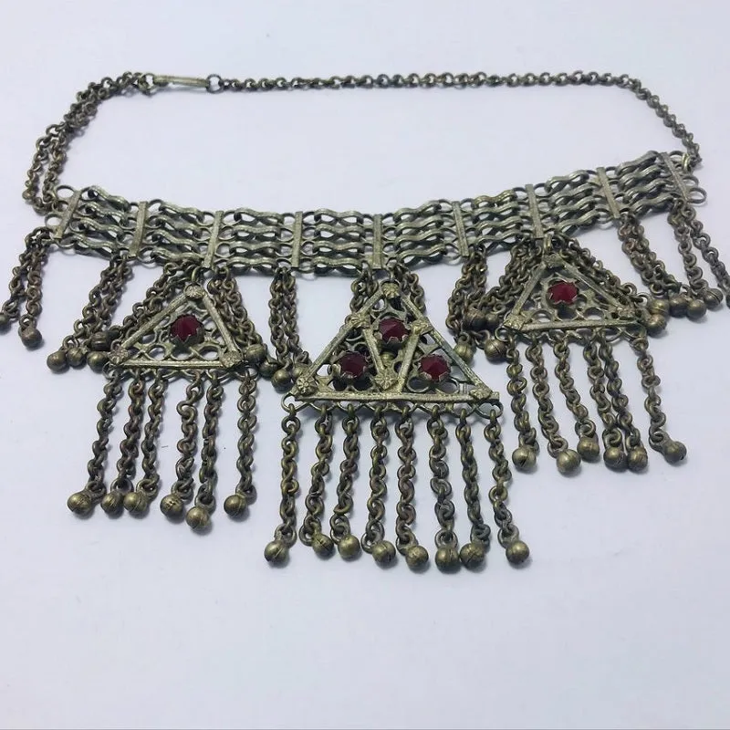 Vintage Three Dangling Pendants Necklace