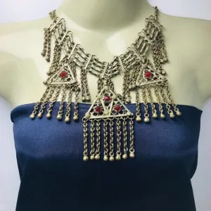 Vintage Three Dangling Pendants Necklace