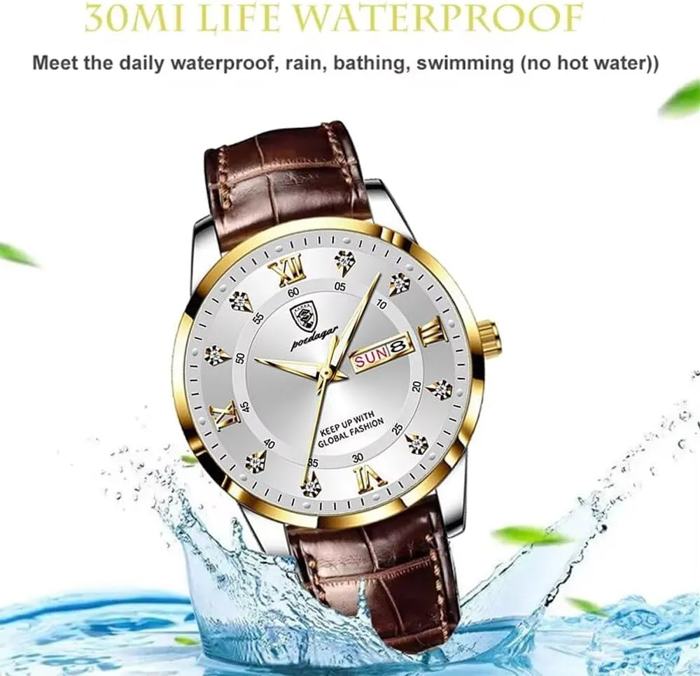Watches for Men 30m Waterproof Luminous Calendar Leather Casual Sports Quartz Wrist Watch Military Men's Watch