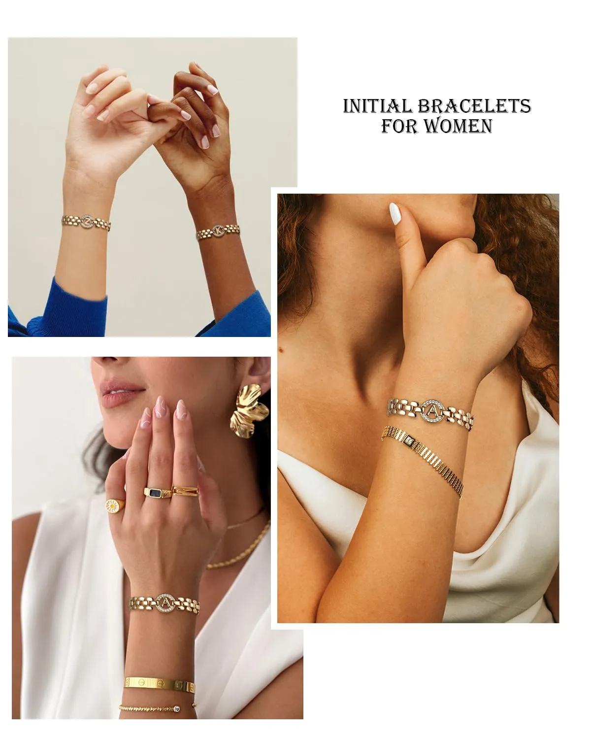 WEDDINEN Initial Bracelet,14K Gold Plated Letter Bracelets for Women, Thick Bangle Wrist Gold Alphabet Bracelet for Women, Christmas Gifts for Women Jewelry Initial S Charm Chain