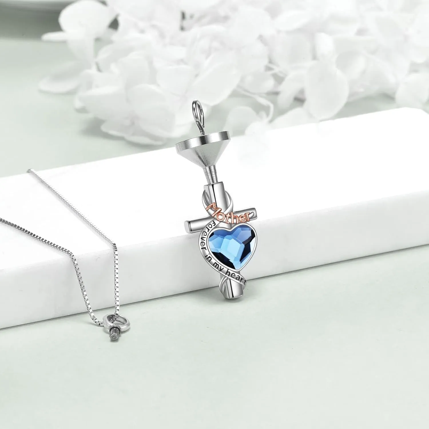 WINNICACA Urn Necklaces for Ashes Sterling Silver Cremation Jewelry for Ashes Urns for Human Ashes Pendant Necklace with Funnel Filler Kit