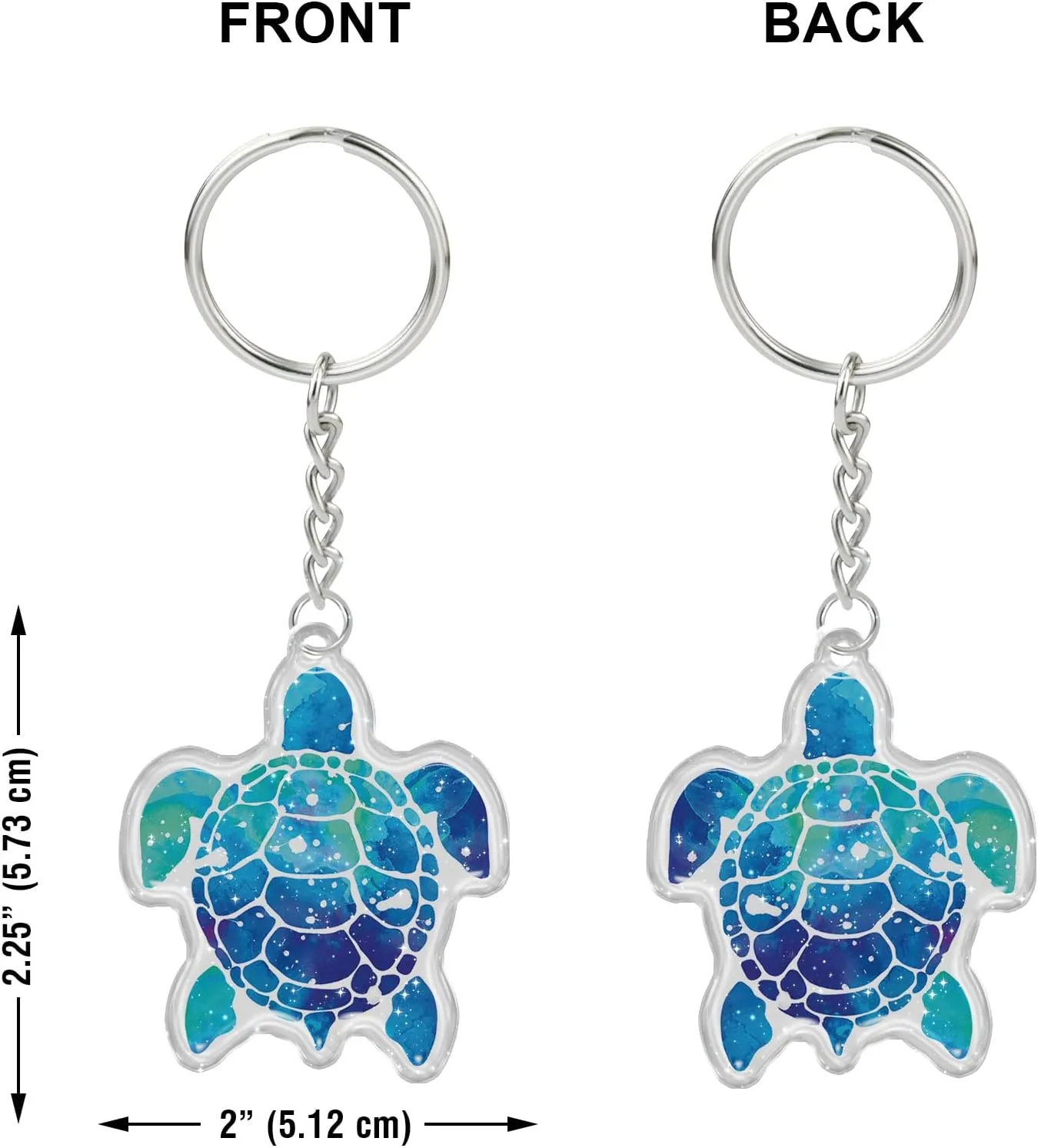 WIRESTER Sparkling Glitter Double Sided Acrylic Keychain for Keys, Cars, Motorcycles, Backpacks, Travel