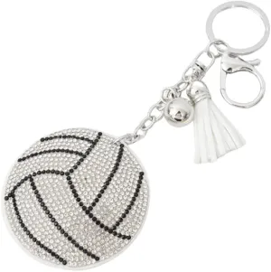 WJR Keychain Accessories Sparkling Baseball Football Keychain Rhinestone Sport Ball Rainbow Panda Keyring For Backpack Purse