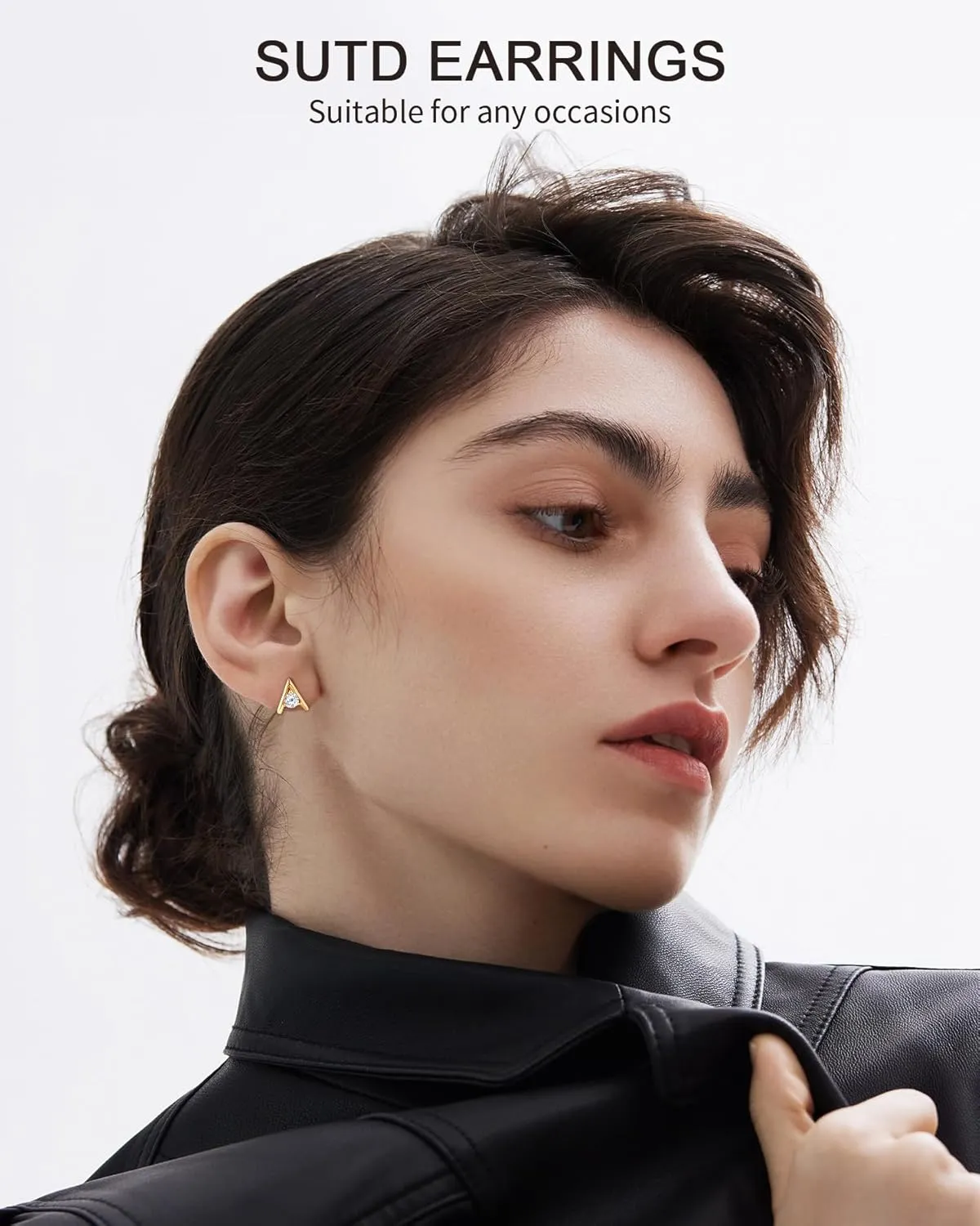 WOAINI A-Curve Stud Earrings in Sterling Silver with 0.5 Carat Solitaire Moissanite, Hypoallergenic Elegant Moissanite Earring Studs for Women, Dainty Jewelry Diamond-Alternative Gifts