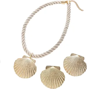 Women Seashell Charm Beach Jewelry Sets Shells/Suns/Star/Flowers/Snails Necklace 2024 Ocean Vacation Beach Retro Fashion Earrings Necklace Summer Women Gift
