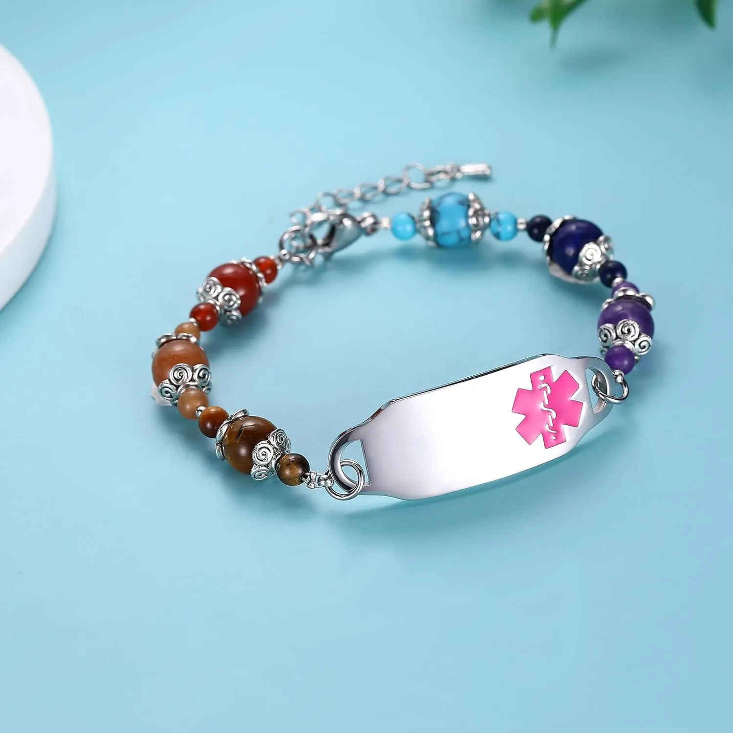 Women's Medical Alert ID Bracelets | Pre Engraved Type 1 Type 2 Diabetes Epilepsy Blood Thinner ID Bracelet | Diabetes Awareness Bracelet