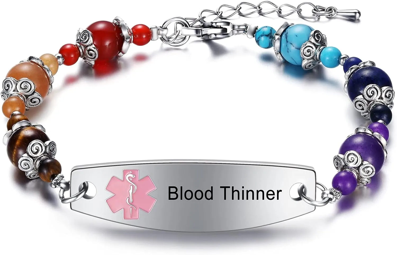 Women's Medical Alert ID Bracelets | Pre Engraved Type 1 Type 2 Diabetes Epilepsy Blood Thinner ID Bracelet | Diabetes Awareness Bracelet