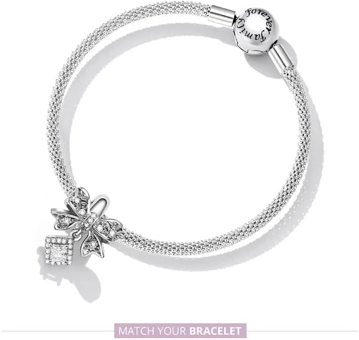 WOSTU 925 Sterling Silver Cute Animal Cat Dog Butterfly Dragon Snake Bead Charm for Charm Bracelet Personalized Jewelry Gift for Women