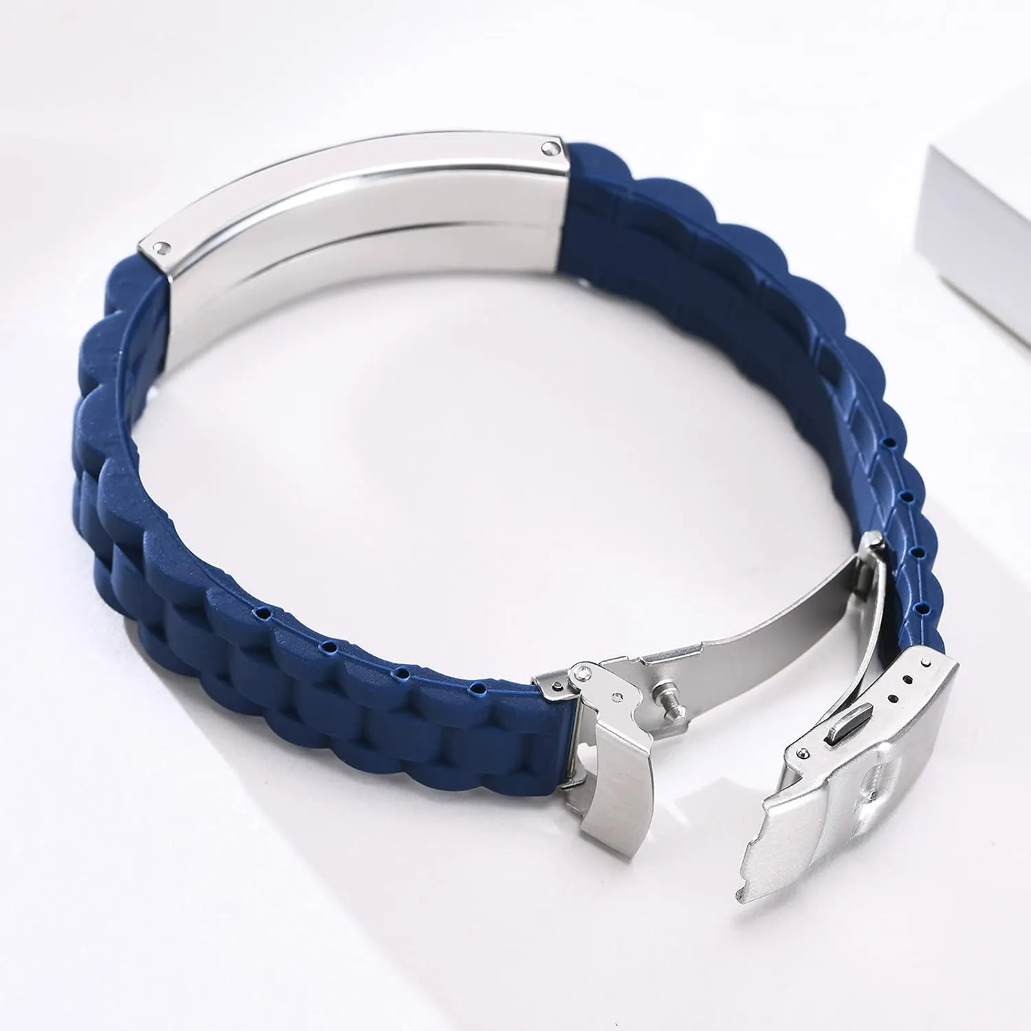 XUANPAI Custom Mens Bracelet Personalized Braided Engraved Name Bracelets for Men Customized ID Cuff Wristband Gift for Dad Husband Boyfriend