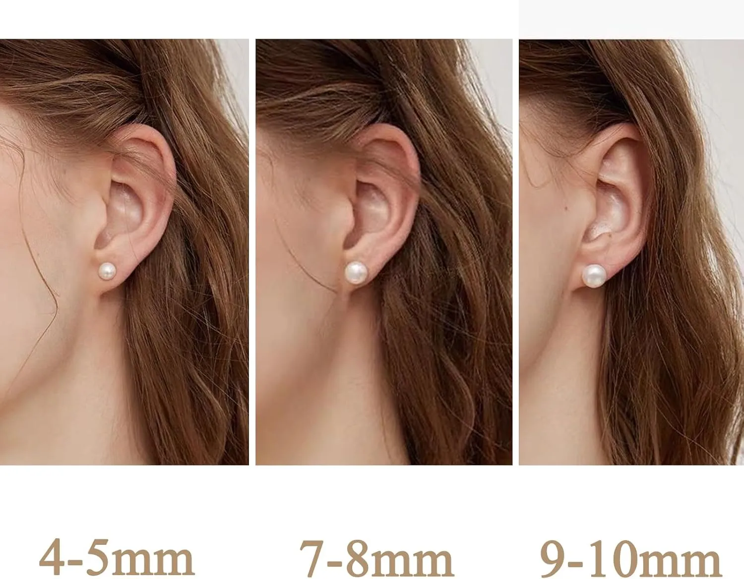 XYJZXY Pearl Stud Earrings for Women Round White Pearl Earrings