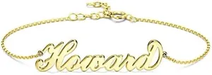 YDD Name Bracelet custom Personalized Bracelet 10K 14K 18K gold bracelets for women Name Bracelets Friendship Bracelet Birthday Gift Jewelry Gifts for Women