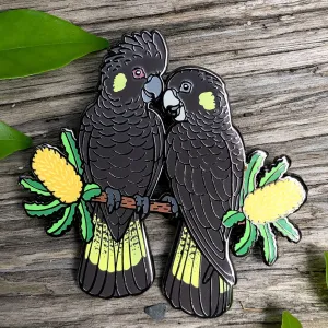 Yellow-tailed Black Cockatoos Enamel Pin