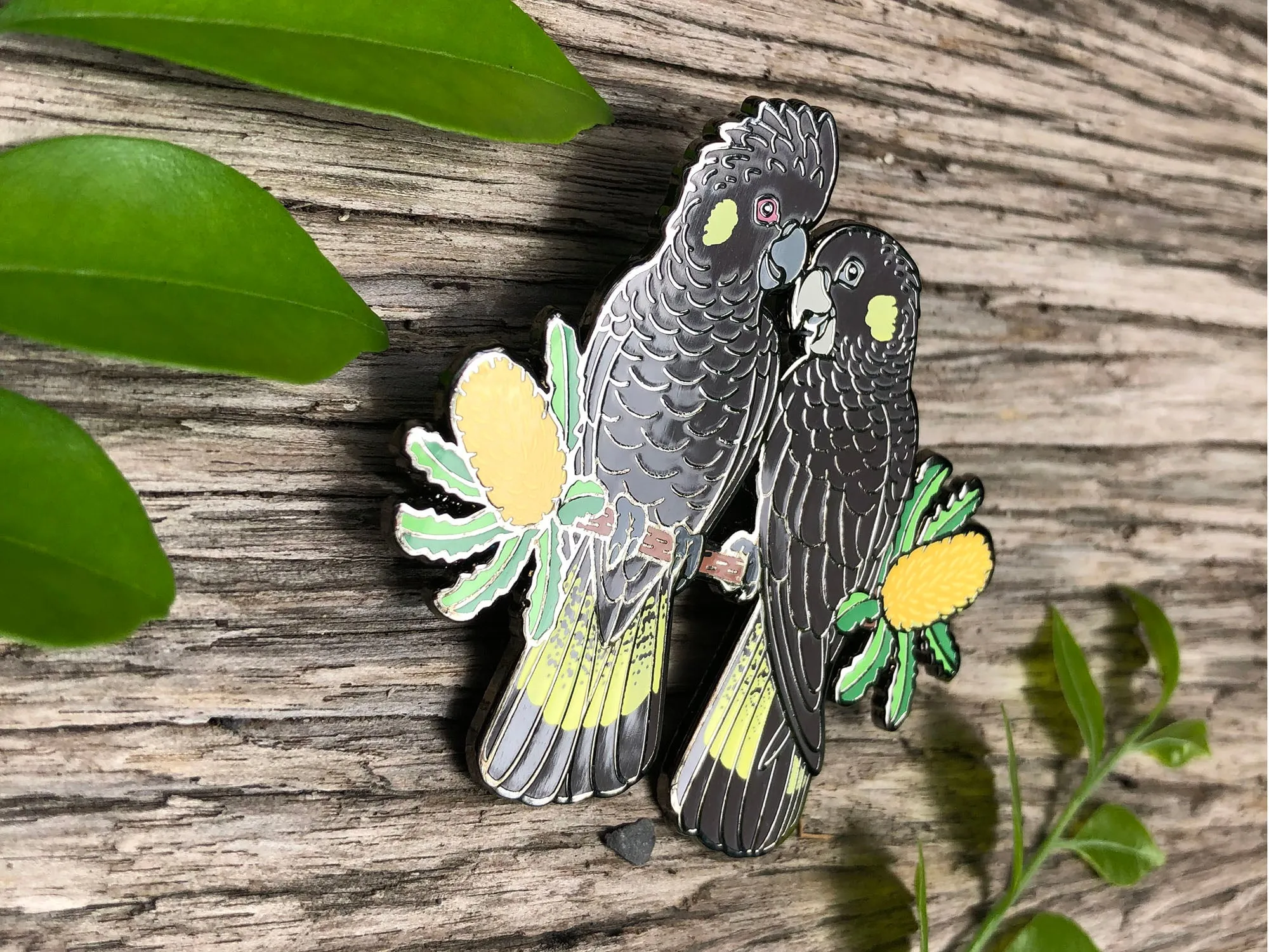 Yellow-tailed Black Cockatoos Enamel Pin