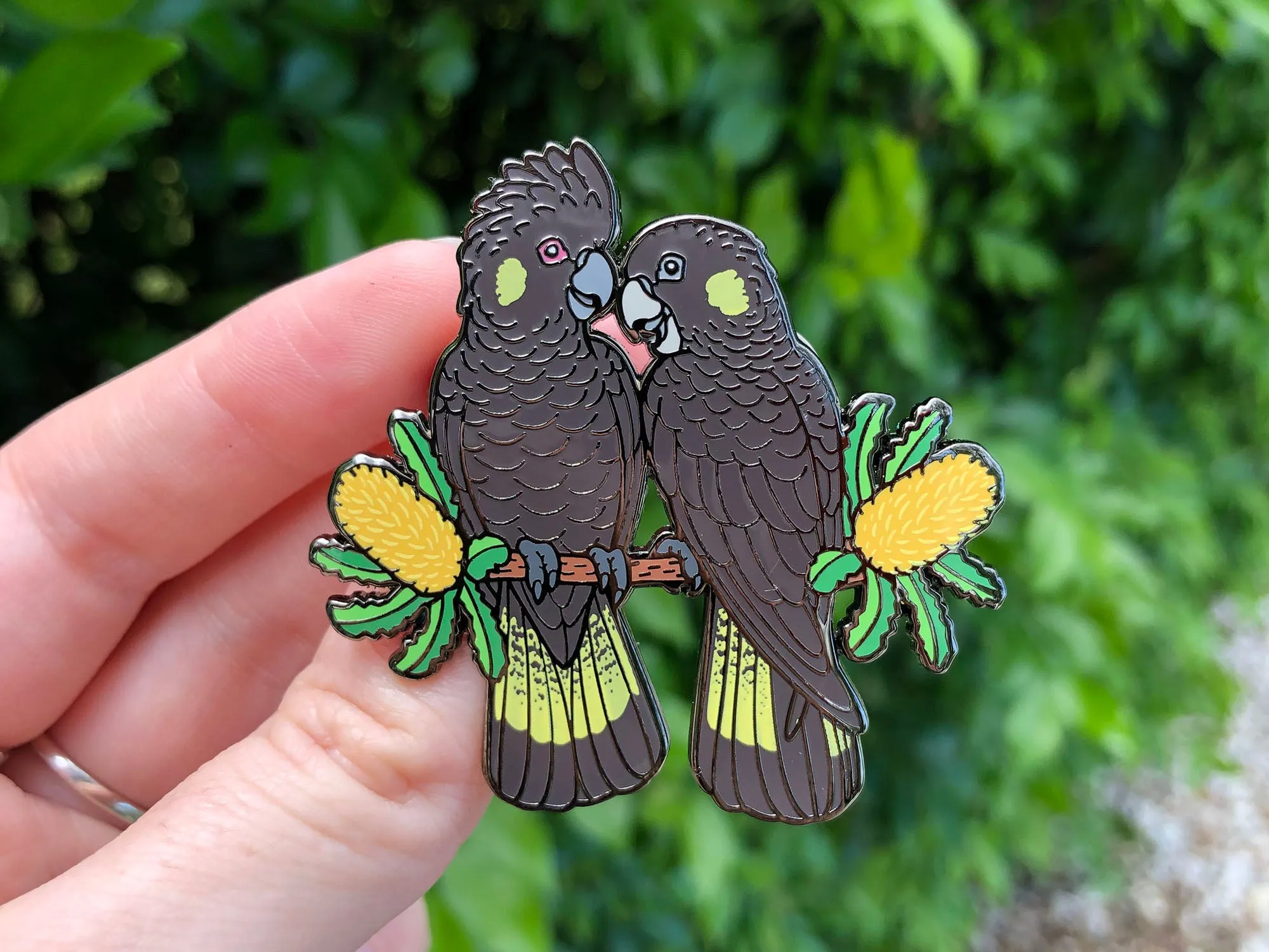 Yellow-tailed Black Cockatoos Enamel Pin
