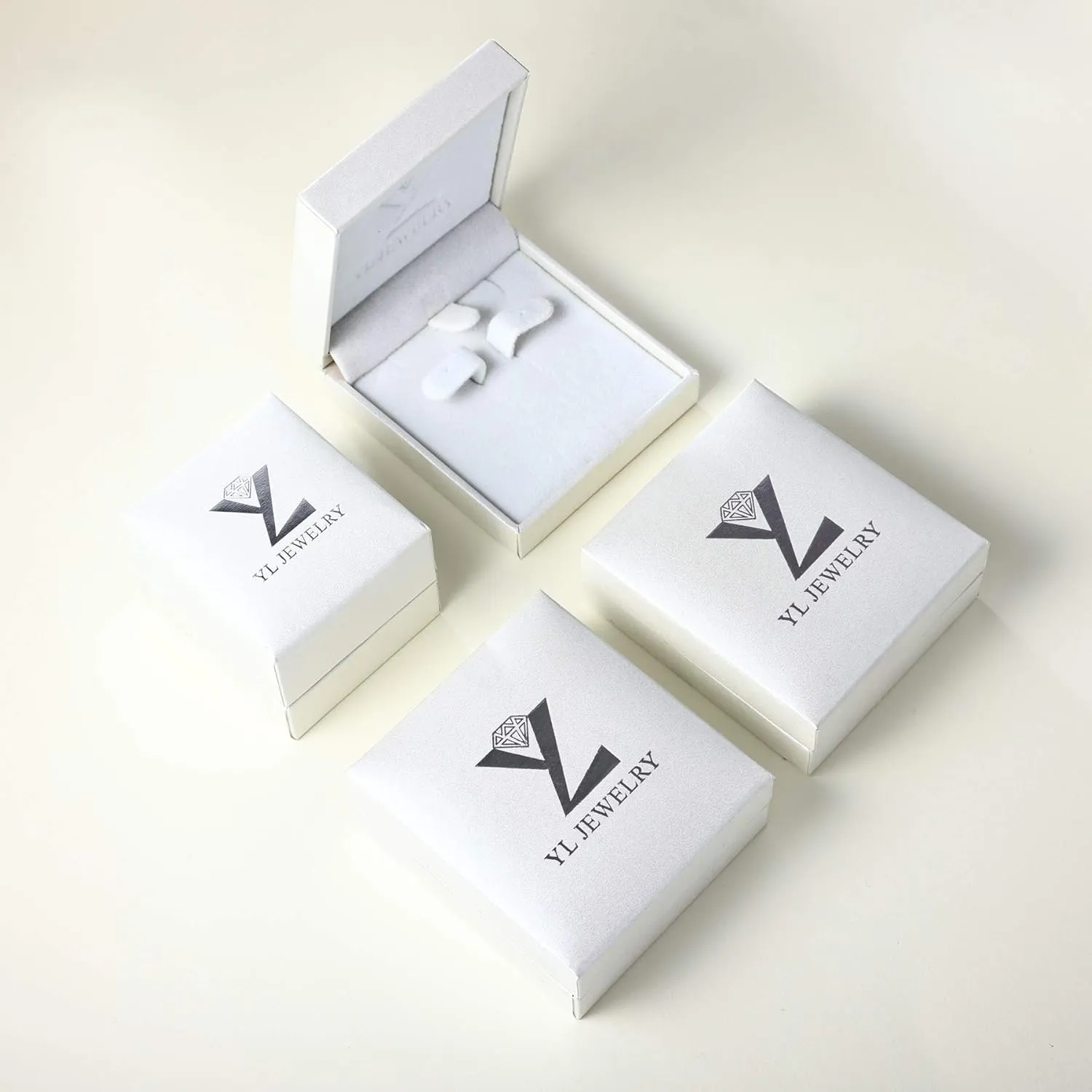 YL Heart Earrings 925 Sterling Silver Love Solitaire Stud Earrings 6x6 MM Birthstone Jewelry for Women