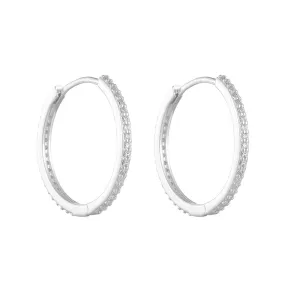 Zircon Sterling Silver Hoop Earrings