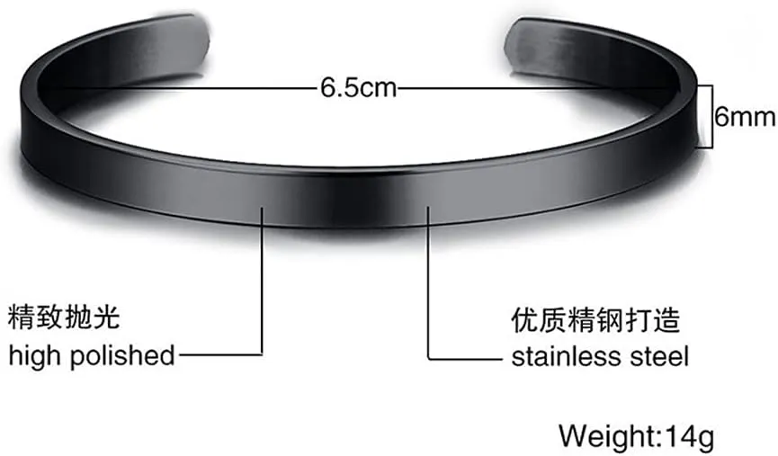 ZKXXJ Personalized Stainless Steel Bracelets for Women Girls,Custom Text Inspirational Motivational Cuff Bracelet Customized Bangle Best Friend Sister Jewelry Gift for Her,Free Engraving
